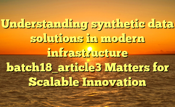 Understanding synthetic data solutions in modern infrastructure batch18_article3 Matters for Scalable Innovation